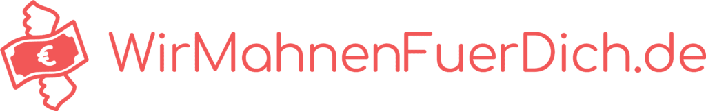 Fliegender Geldschein mit Schriftzug als Logo von wirmahnenfuerdich